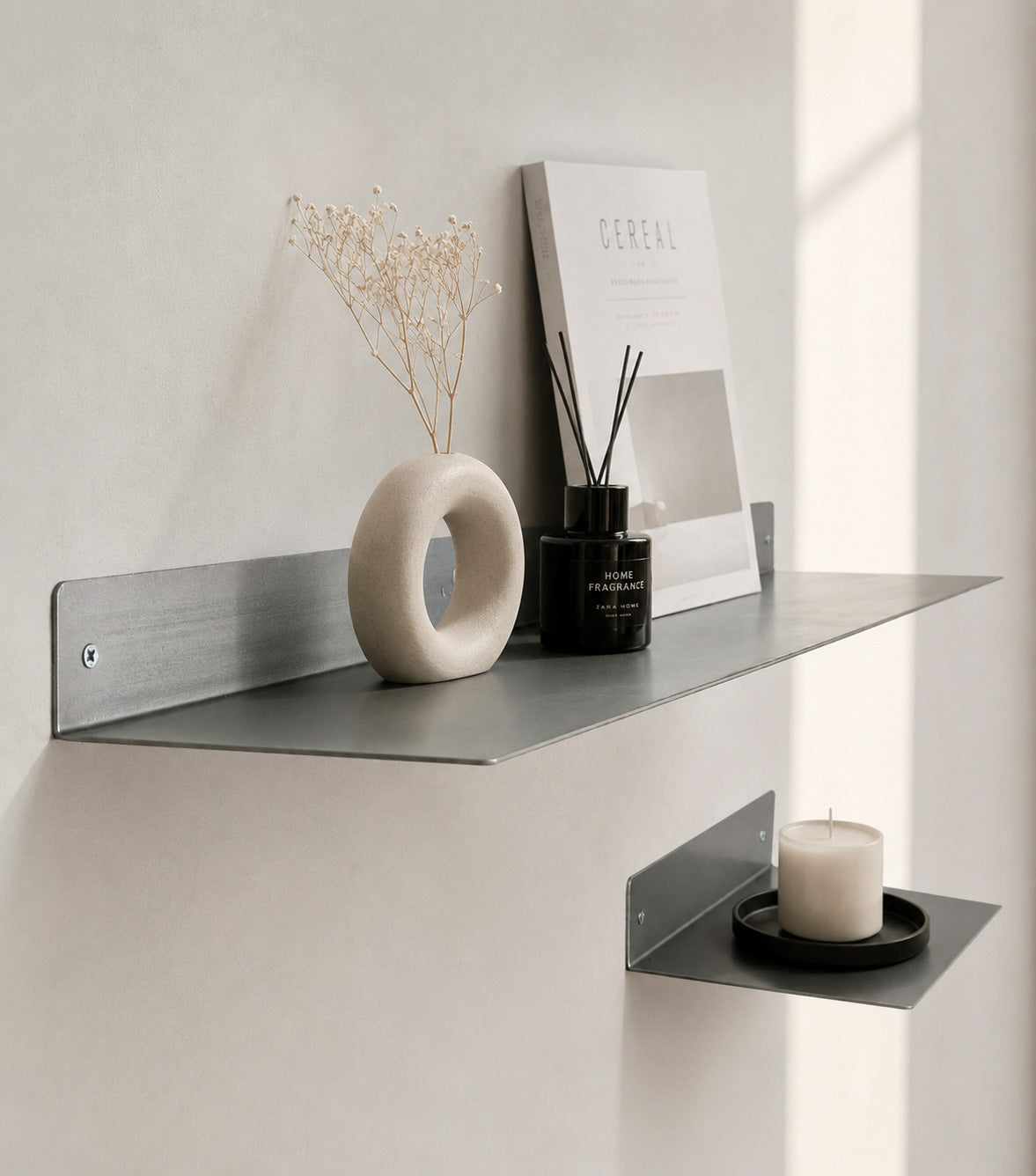 Étagère murale flottante minimaliste en métal – acier thermolaqué