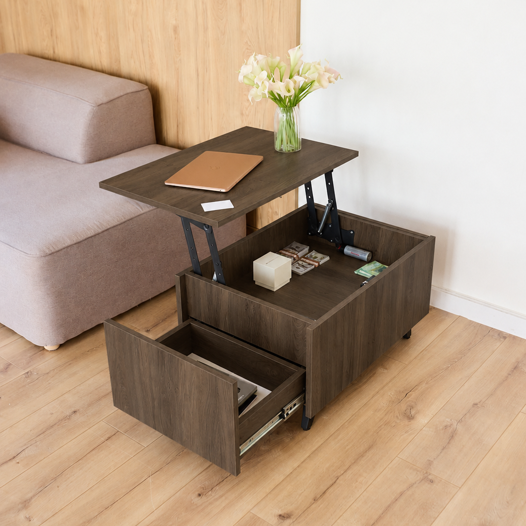 Couchtisch mit Hubplatte, verstecktem Fach & RFID-Schloss CT05
