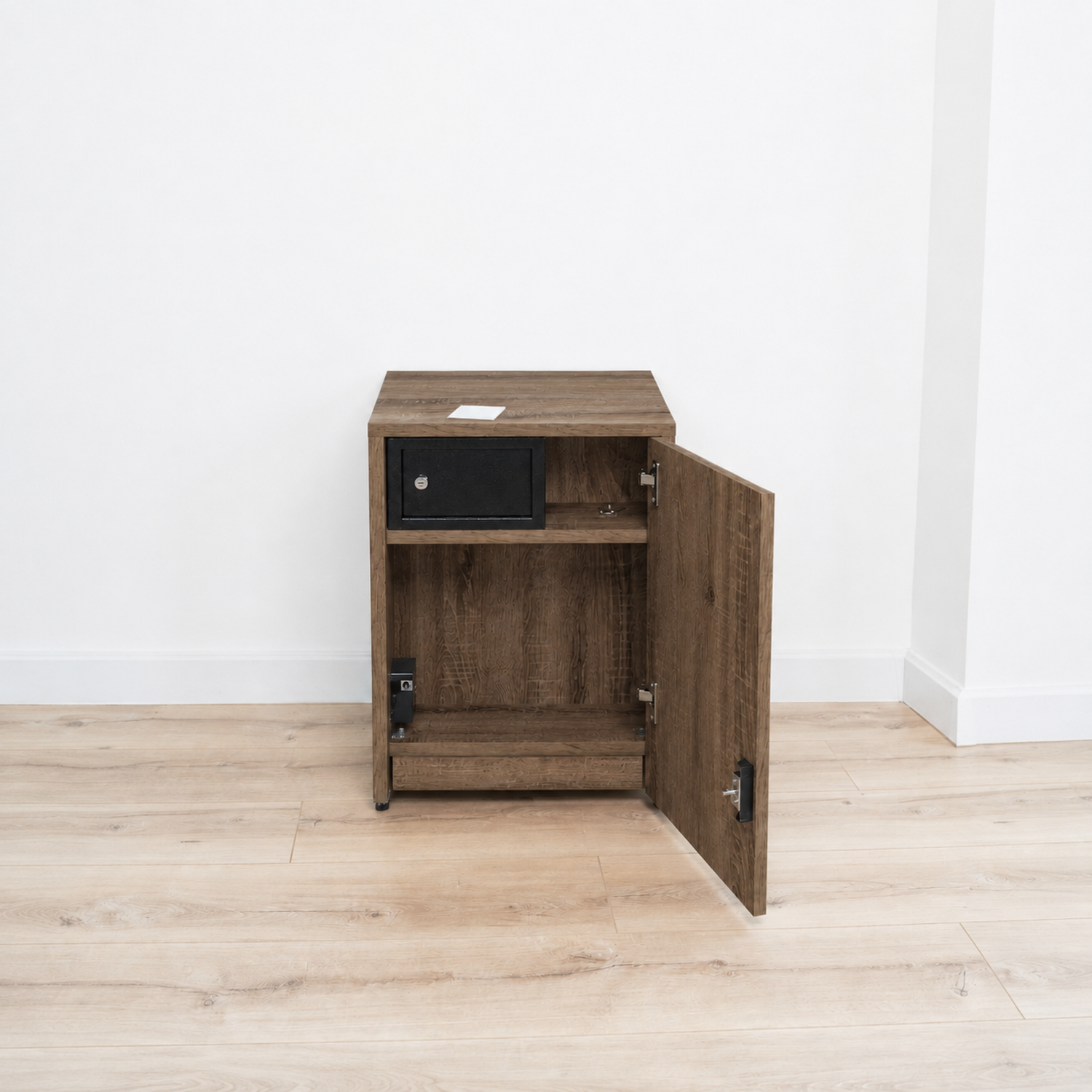Moderner Nachttisch mit verstecktem Metalltresor und RFID-Schloss – B36