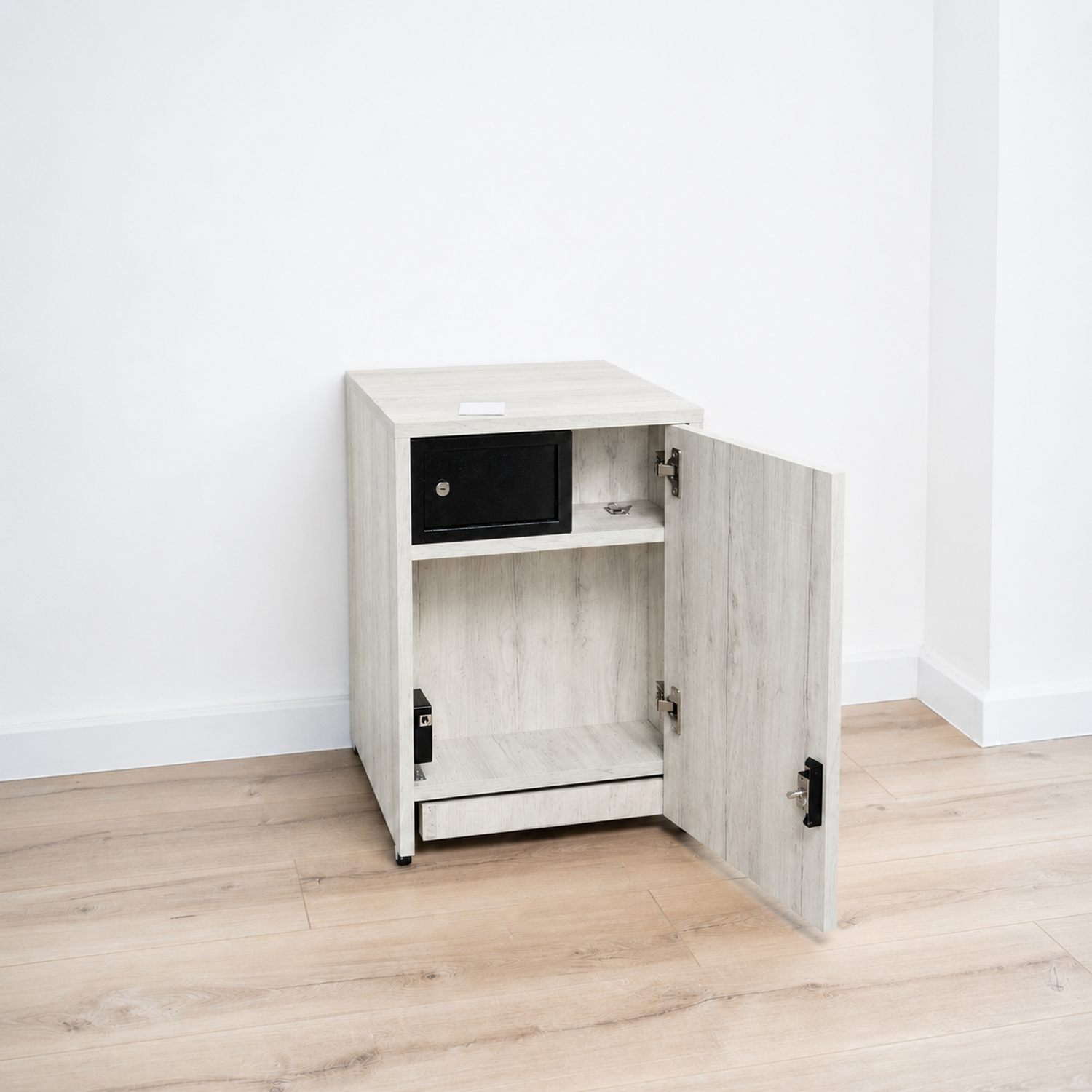 Moderner Nachttisch mit verstecktem Metalltresor und RFID-Schloss – B36