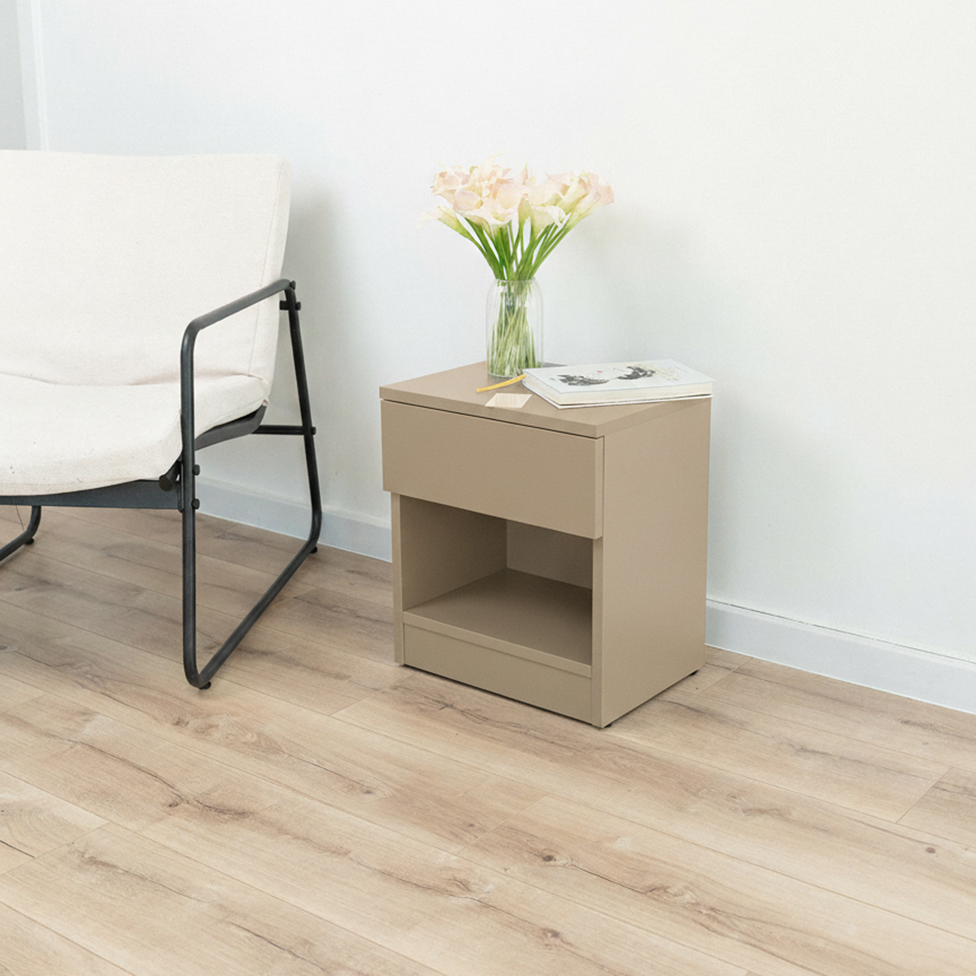 Easy Assembly Nightstand with Concealed Storage B22-K