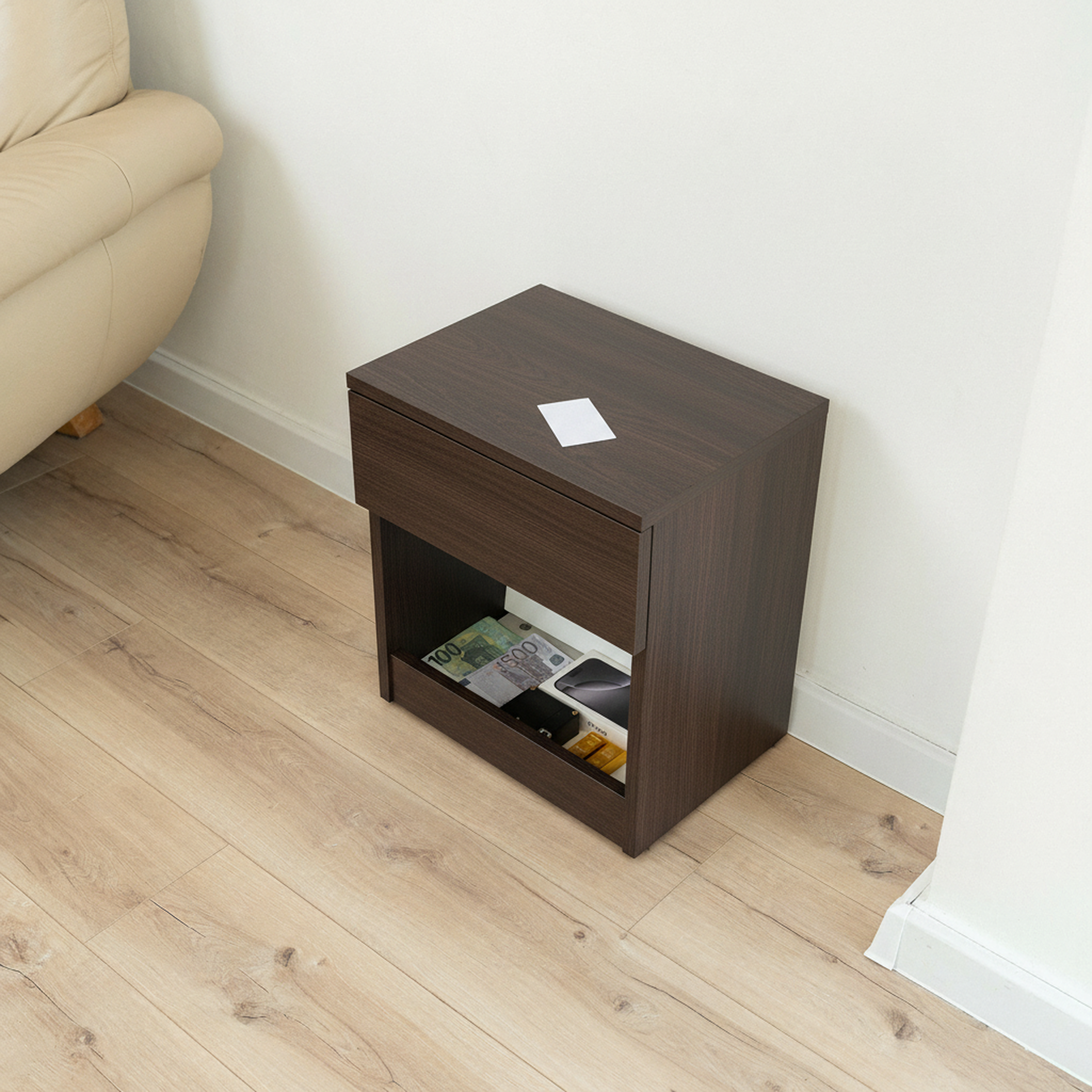Easy Assembly Nightstand with Concealed Storage B22-K