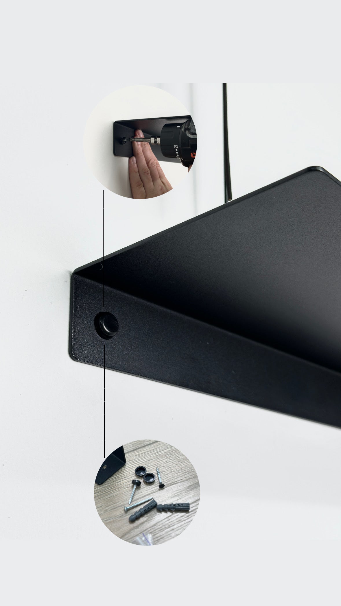 Minimalist Floating Metal Wall Shelf – Powder-Coated Steel