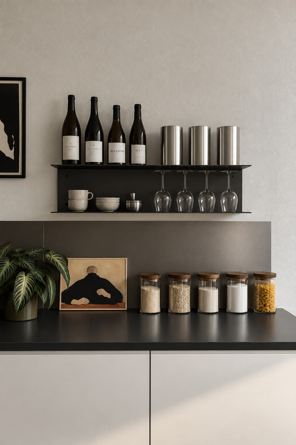 Minimalist Metal Wall Shelf – Two-Tier Steel Shelf M02