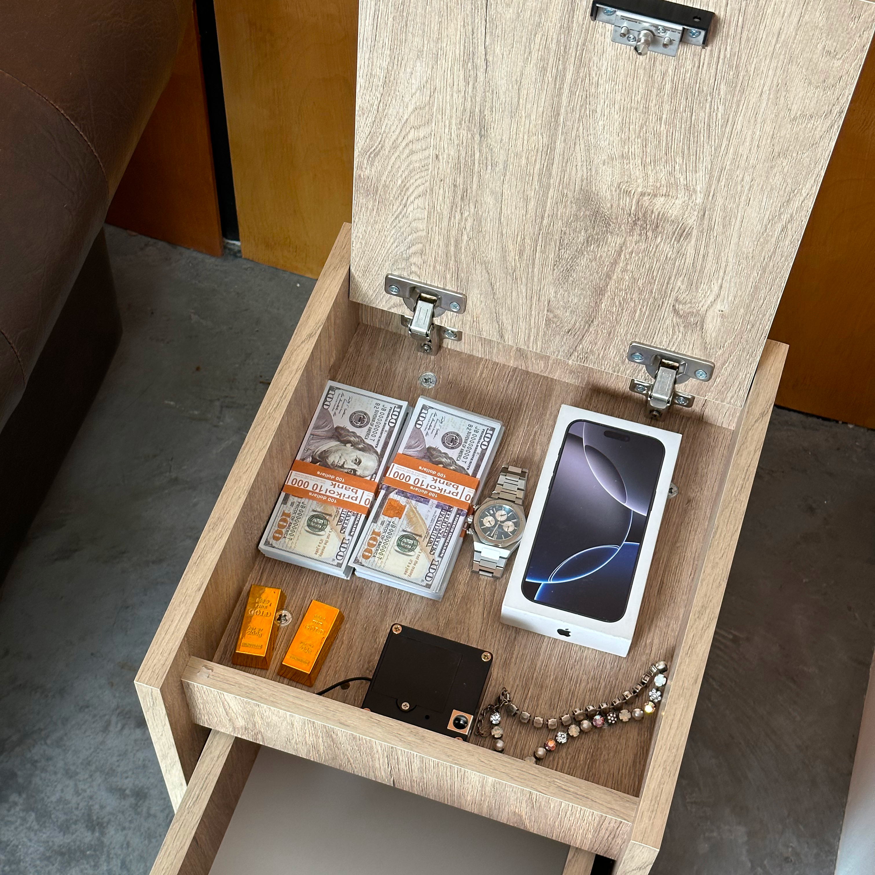 Table De Chevet Moderne Avec Rangement Caché Verrouillé B22