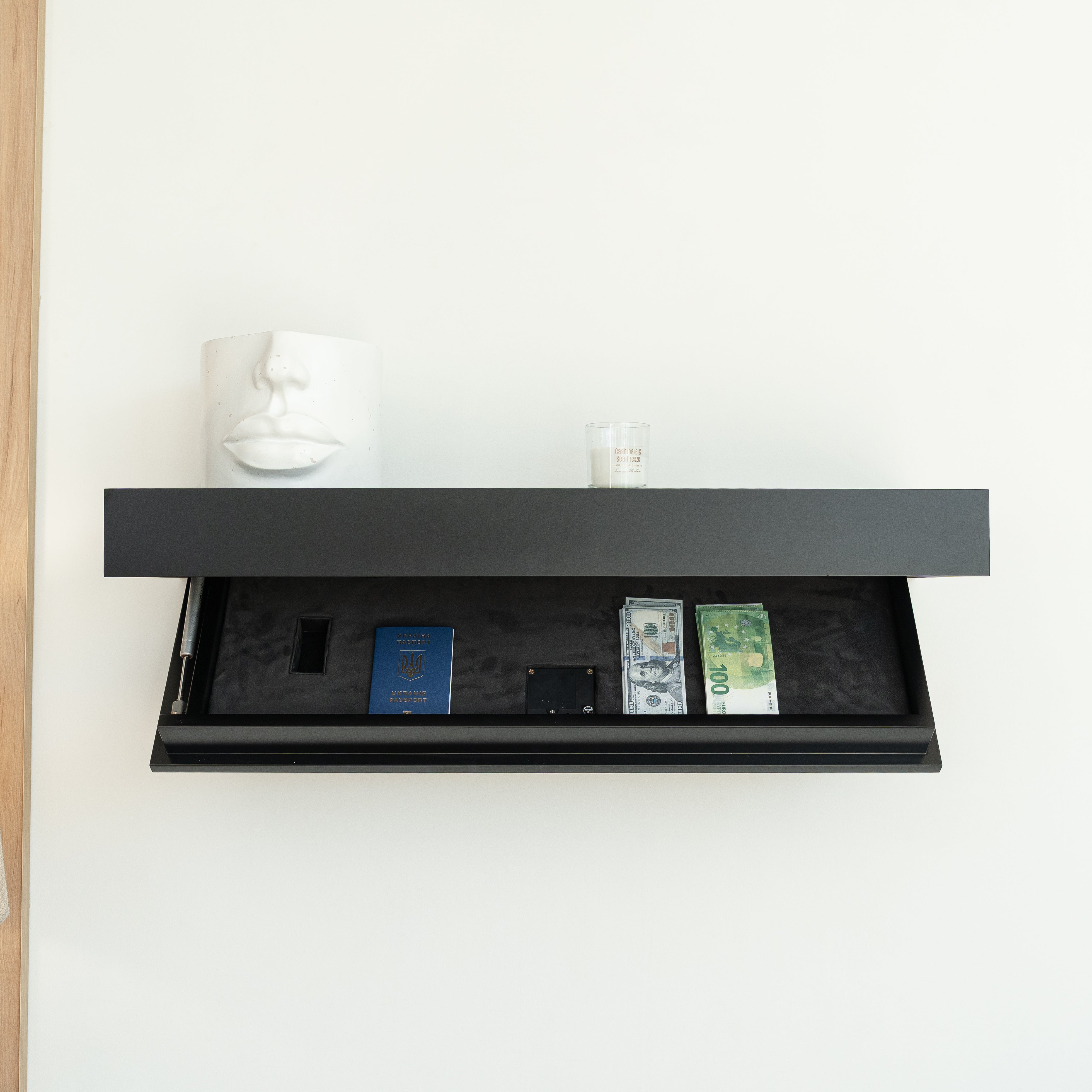 uhren aufbewahrung ikea Schweberegal mit versteckter Schublade und RFID-Schloss – Geheime Aufbewahrung