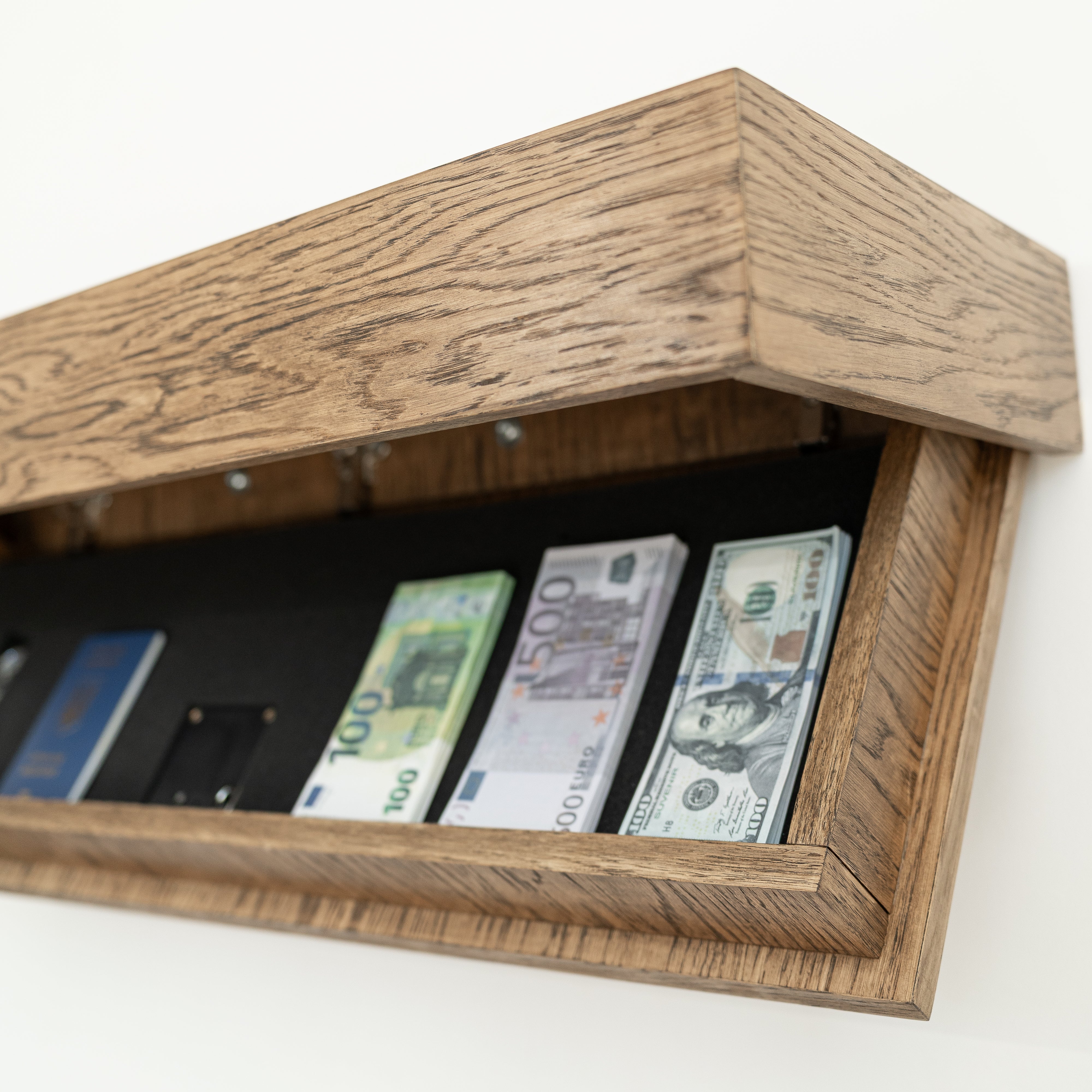 Cassetto per cassaforte nascosto da parete A12 - Impiallacciatura in legno
