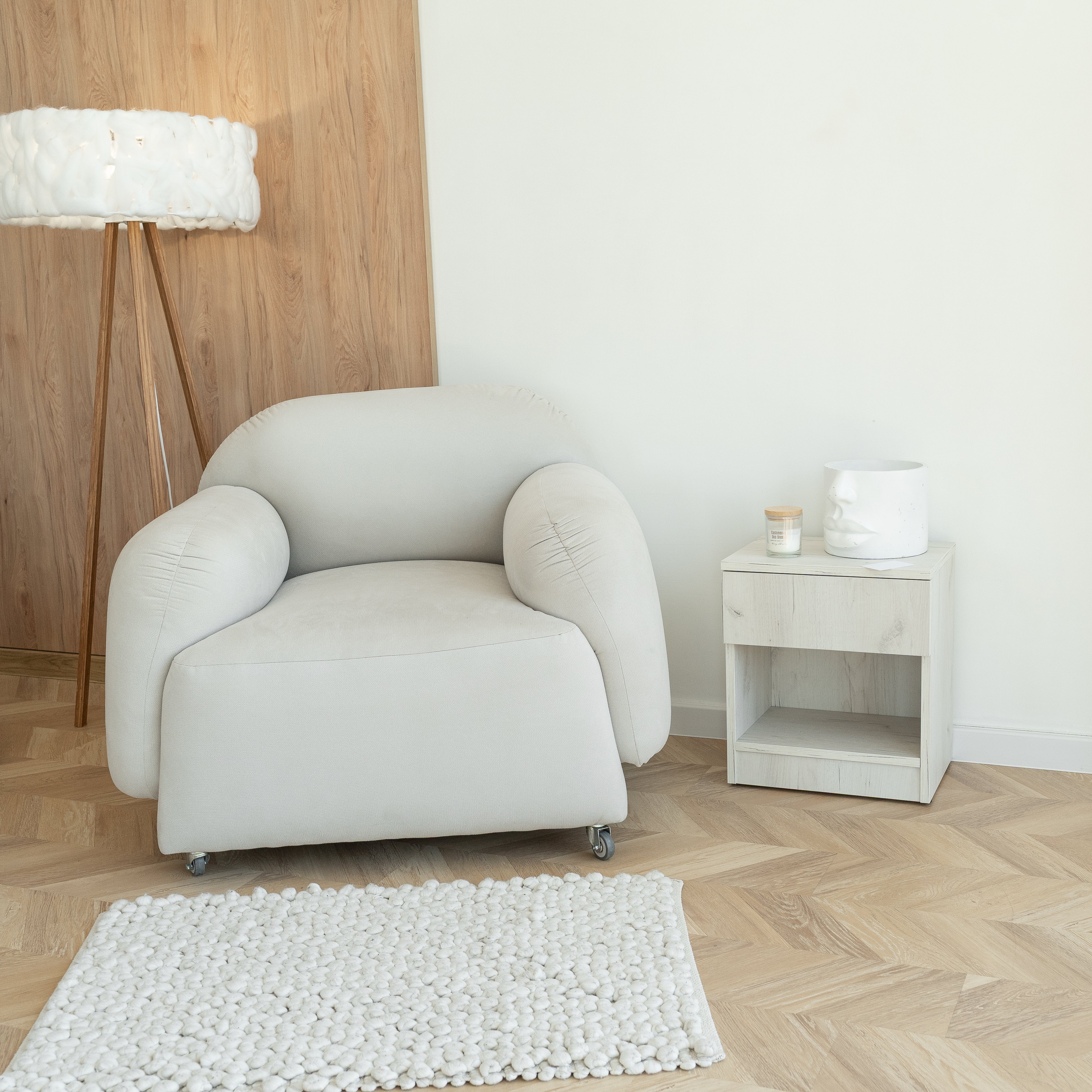 Table de Chevet Moderne avec Rangement Caché Verrouillable B22