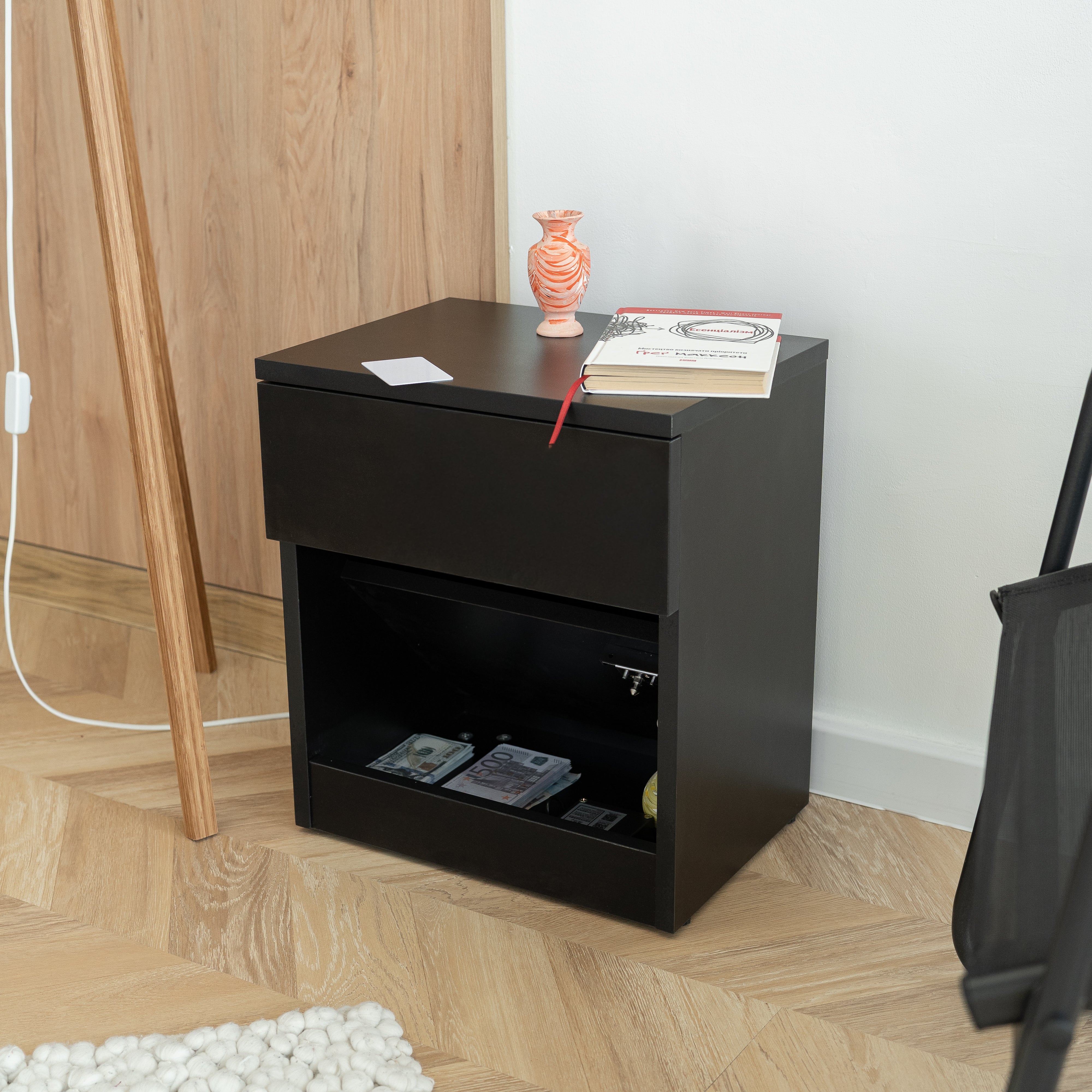 Easy Assembly Nightstand with Concealed Storage B22-K