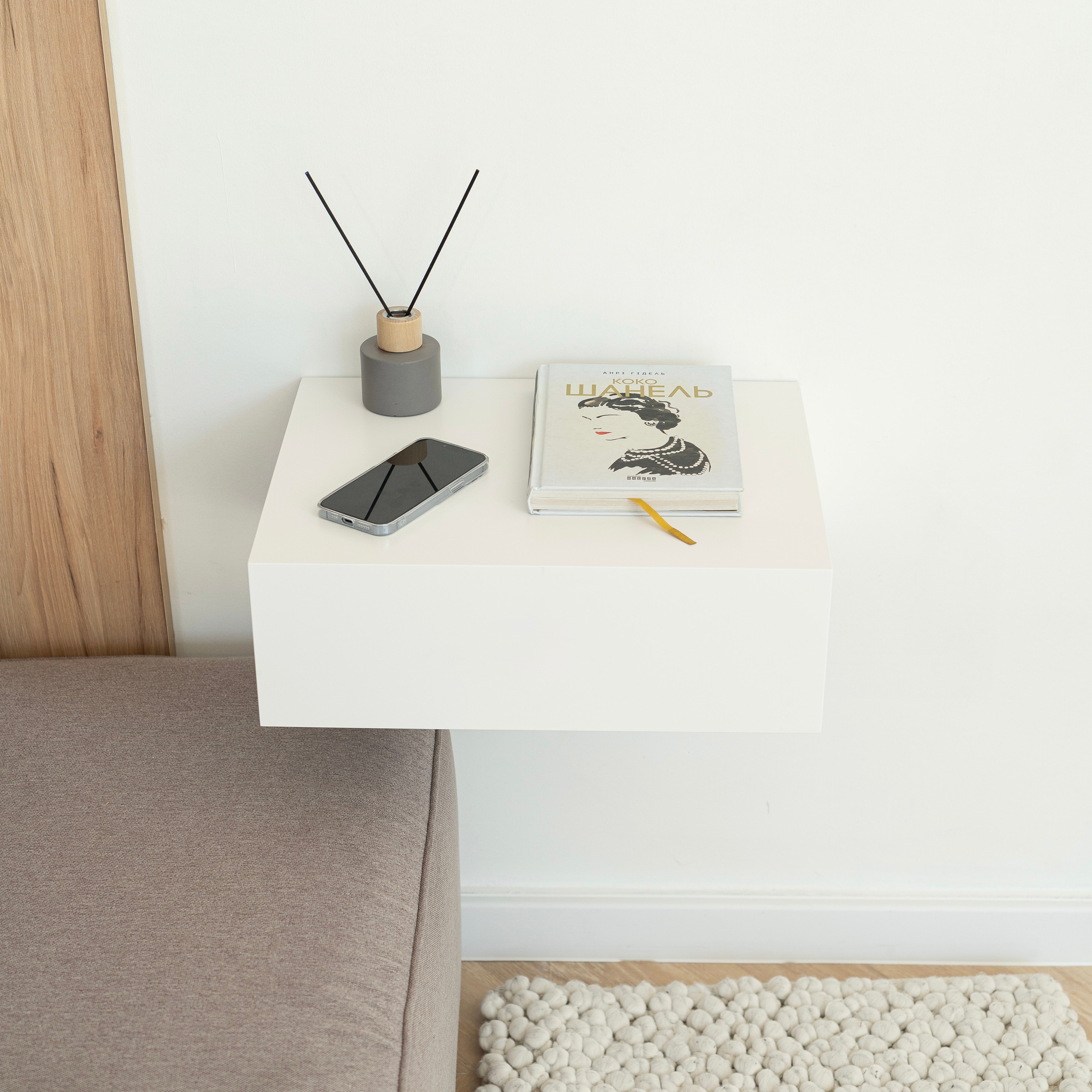 Floating Nightstand with Hidden Safe Drawer –– A89
