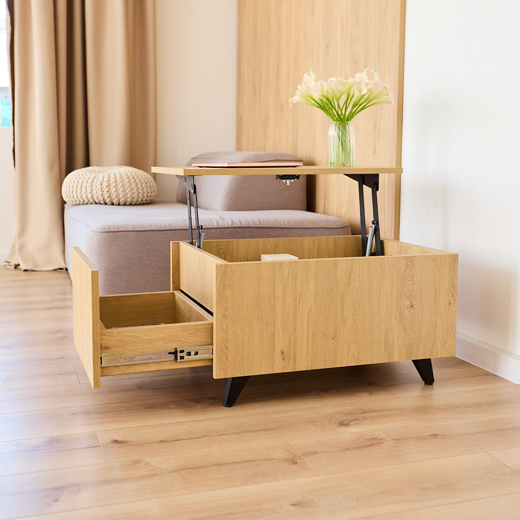 Couchtisch mit Hubplatte, verstecktem Fach & RFID-Schloss CT05
