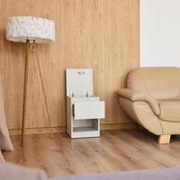 Schmaler Nachttisch mit zwei versteckten Fächern und RFID-Schloss – B38