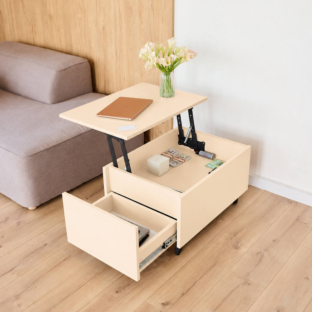 Couchtisch mit Hubplatte, verstecktem Fach & RFID-Schloss CT05