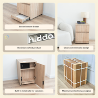 Moderner Nachttisch mit verstecktem Metalltresor und RFID-Schloss – B36