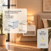 Comodino da parete con cassetto laterale nascosto – B40