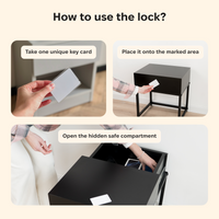 Small Side Table & Nightstand with Hidden Secure Storage CT03