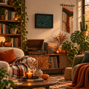 Décoration murale représentant une forêt vert foncé avec rangement RFID caché - D01