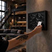 Decorazione da parete con rocce nere e scomparto RFID nascosto – D01