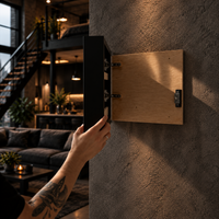 Decorazione da parete con rocce nere e scomparto RFID nascosto – D01