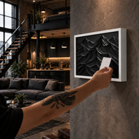 Decorazione da parete con rocce nere e scomparto RFID nascosto – D01