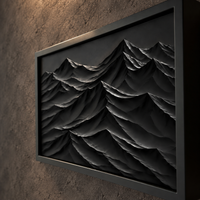 Decorazione da parete con rocce nere e scomparto RFID nascosto – D01