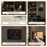 Decorazione da parete con rocce nere e scomparto RFID nascosto – D01
