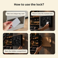 Decorazione da parete con rocce nere e scomparto RFID nascosto – D01