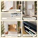 D01 Wind wall art infographic showing the hidden RFID compartment, discreet storage for valuables and concealed locking system.