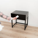 Small black nightstand with secret hidden drawer and RFID lock CT03