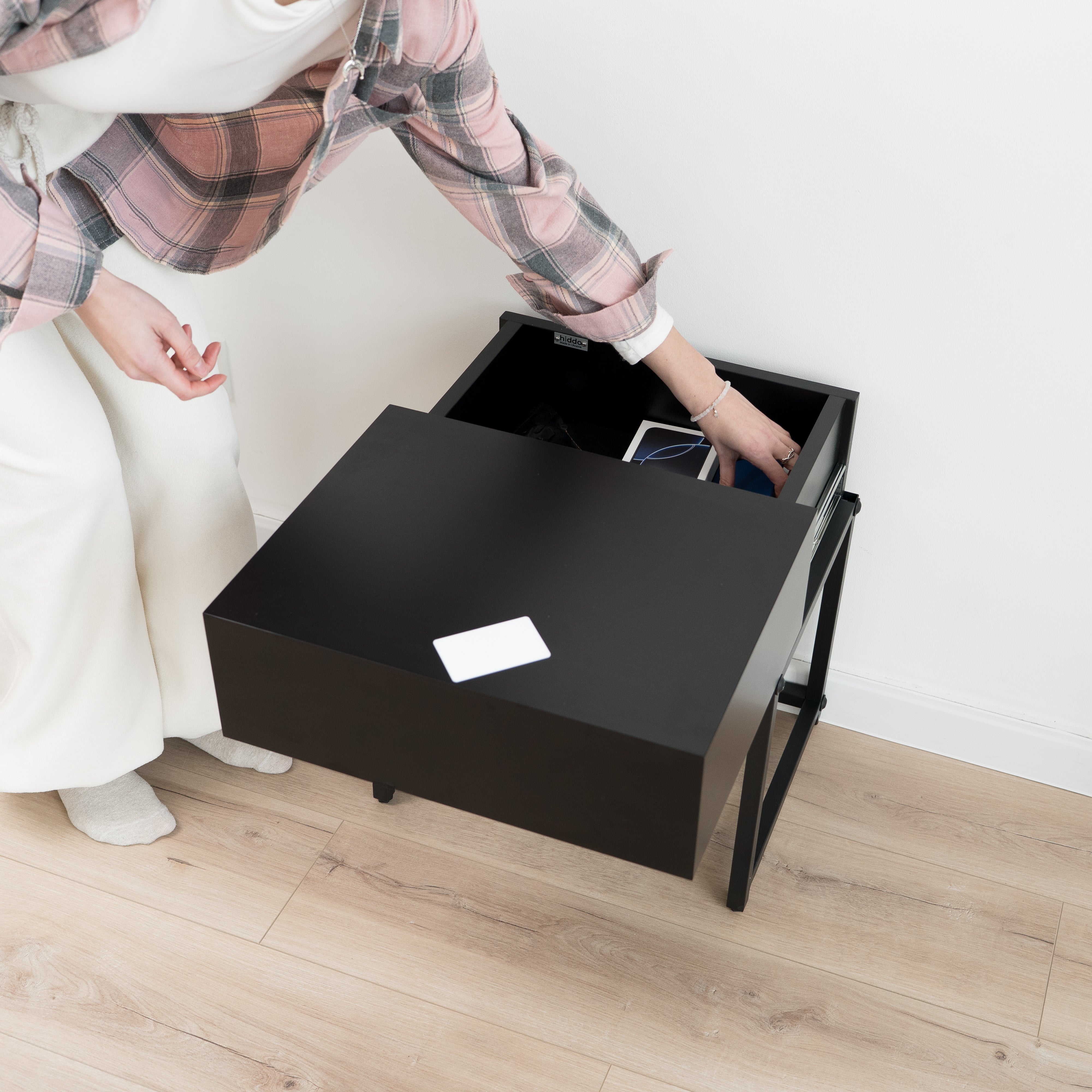 Small Side Table & Nightstand with Hidden Secure Storage CT03