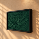 Décoration murale représentant une forêt vert foncé avec rangement RFID caché - D01