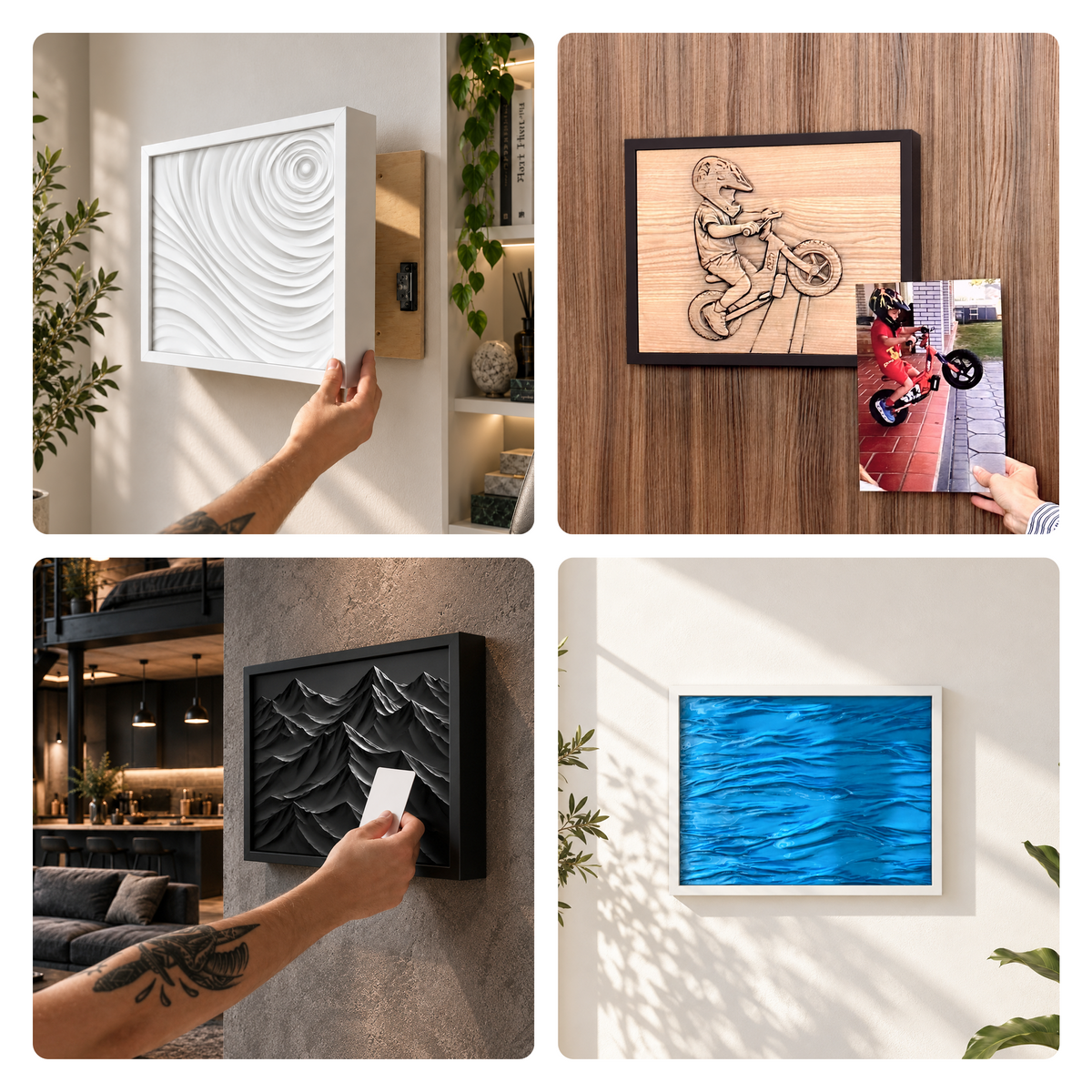 Four hidden storage wall decor designs