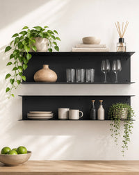 Minimalist Metal Wall Shelf – Two-Tier Steel Shelf M02