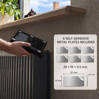 B01 magnetic storage box with 6 self-adhesive metal plates for mounting on non-metal surfaces