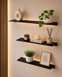 Minimalist Floating Metal Wall Shelf – Powder-Coated Steel