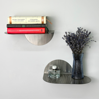 Compact Metal Wall Shelf with Rounded Base – M03