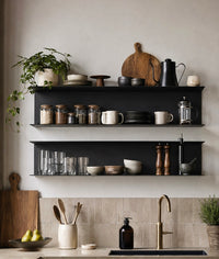Minimalist Metal Wall Shelf – Two-Tier Steel Shelf M02