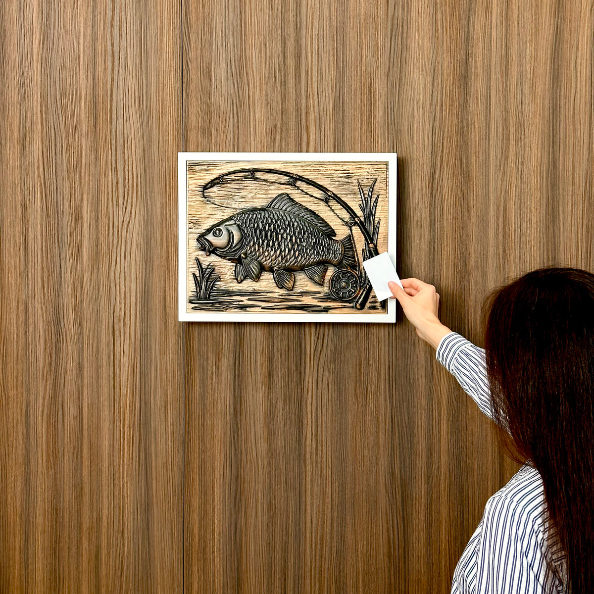 Fishing Wall Art with Hidden RFID Compartment for Anglers – D01