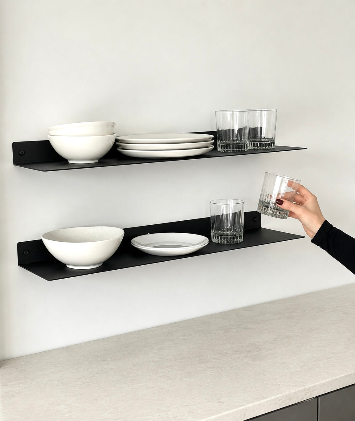 Minimalist Floating Metal Wall Shelf – Powder-Coated Steel