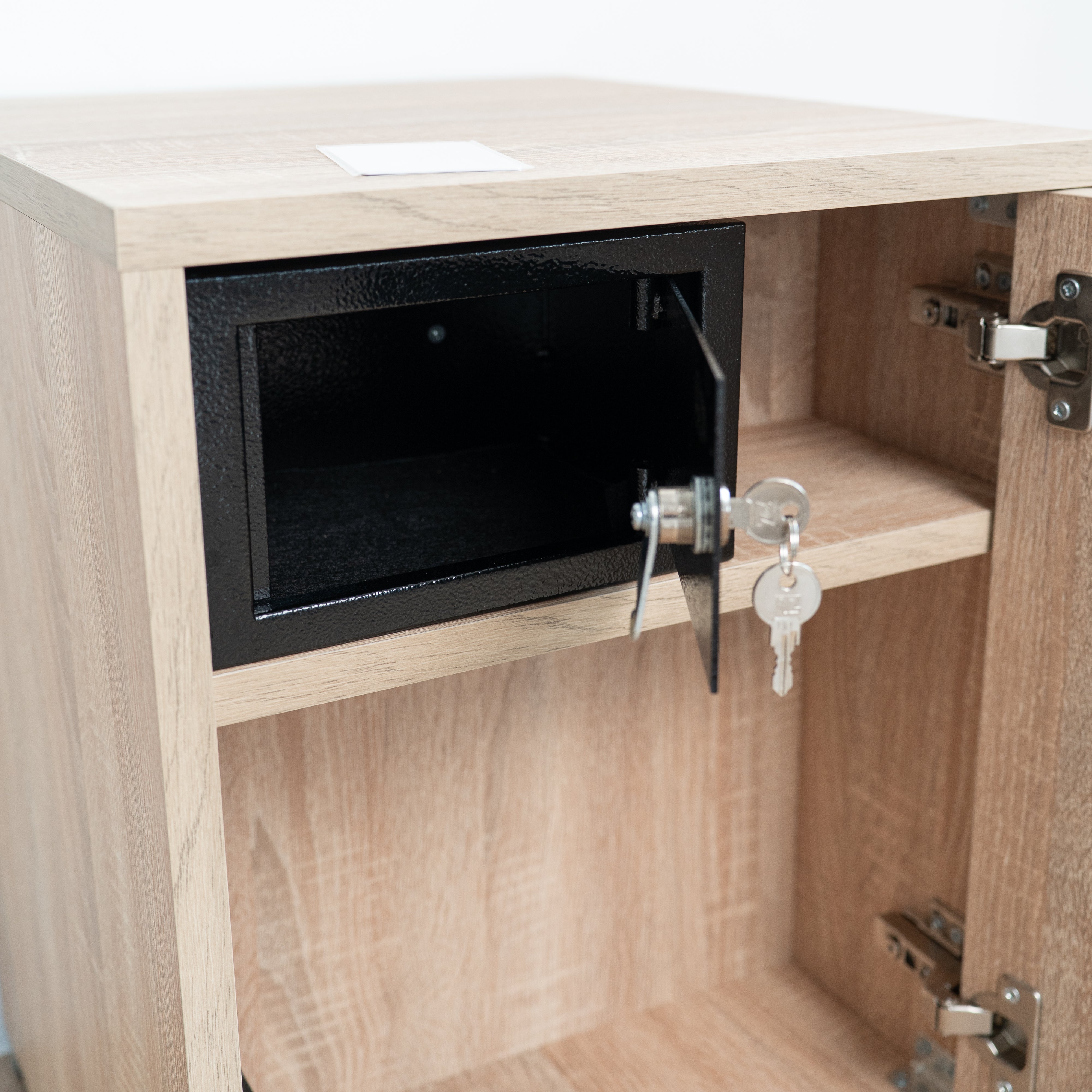 Modern Nightstand with Hidden Metal Safe and RFID Lock – B36