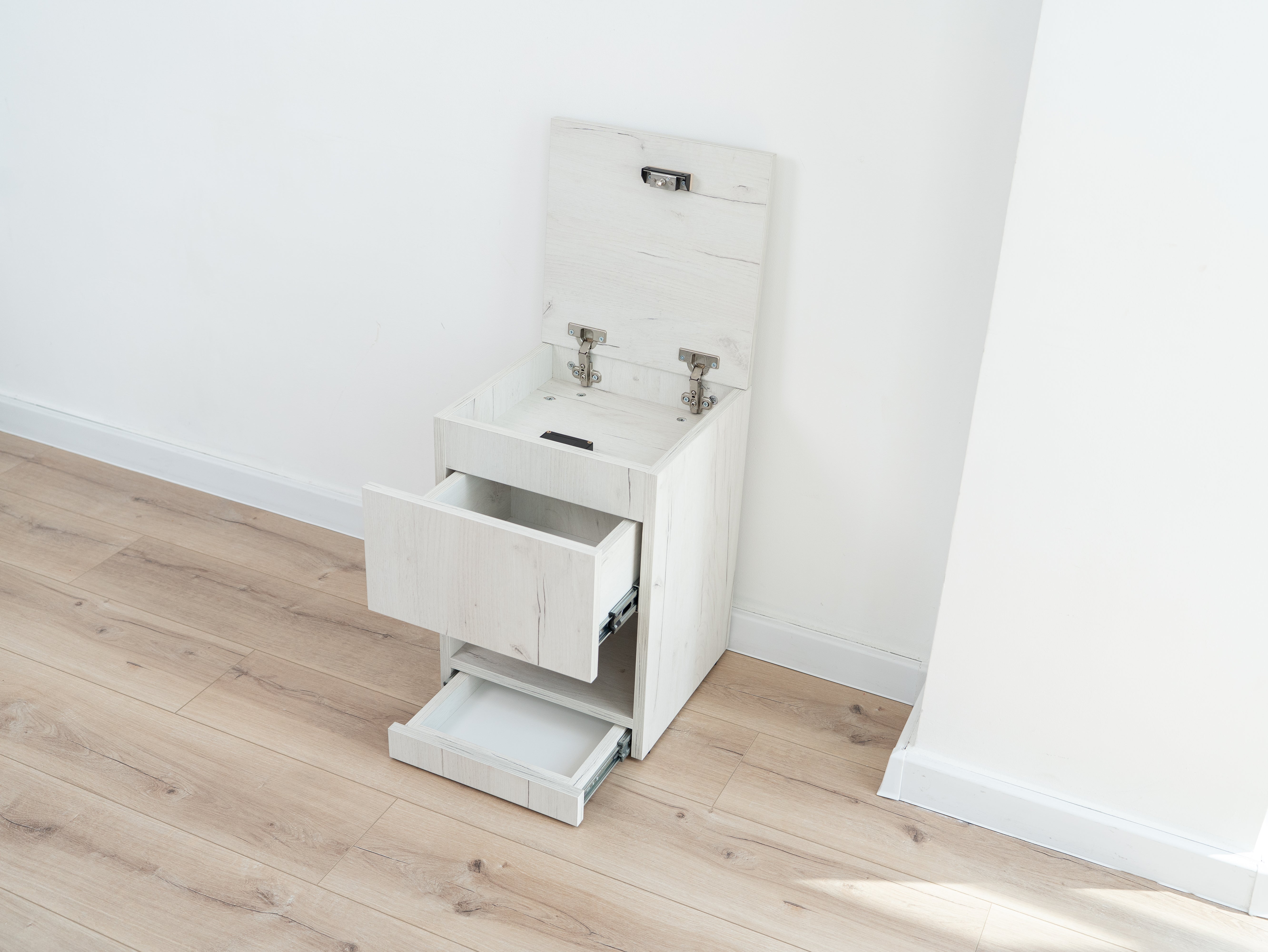 Narrow Nightstand with Two Hidden Compartments and RFID Lock – B38