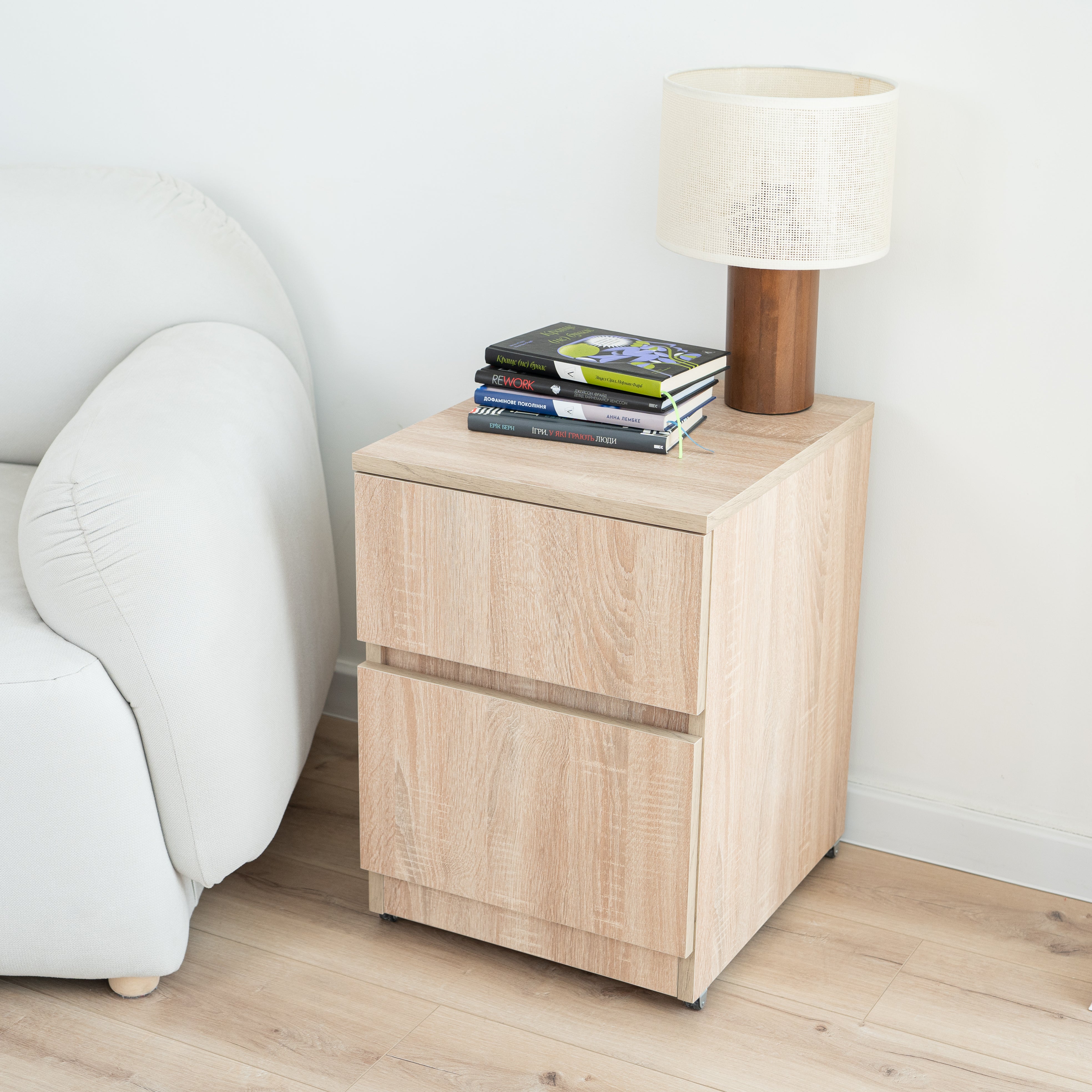 Modern Nightstand with Hidden Metal Safe and RFID Lock – B36