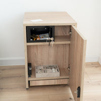 Modern Nightstand with Hidden Metal Safe and RFID Lock – B36