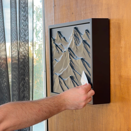 Black Rocks Wall Art Decor with Hidden RFID Storage – D01