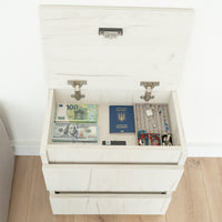 Bedside table with Locked Hidden Storage B24