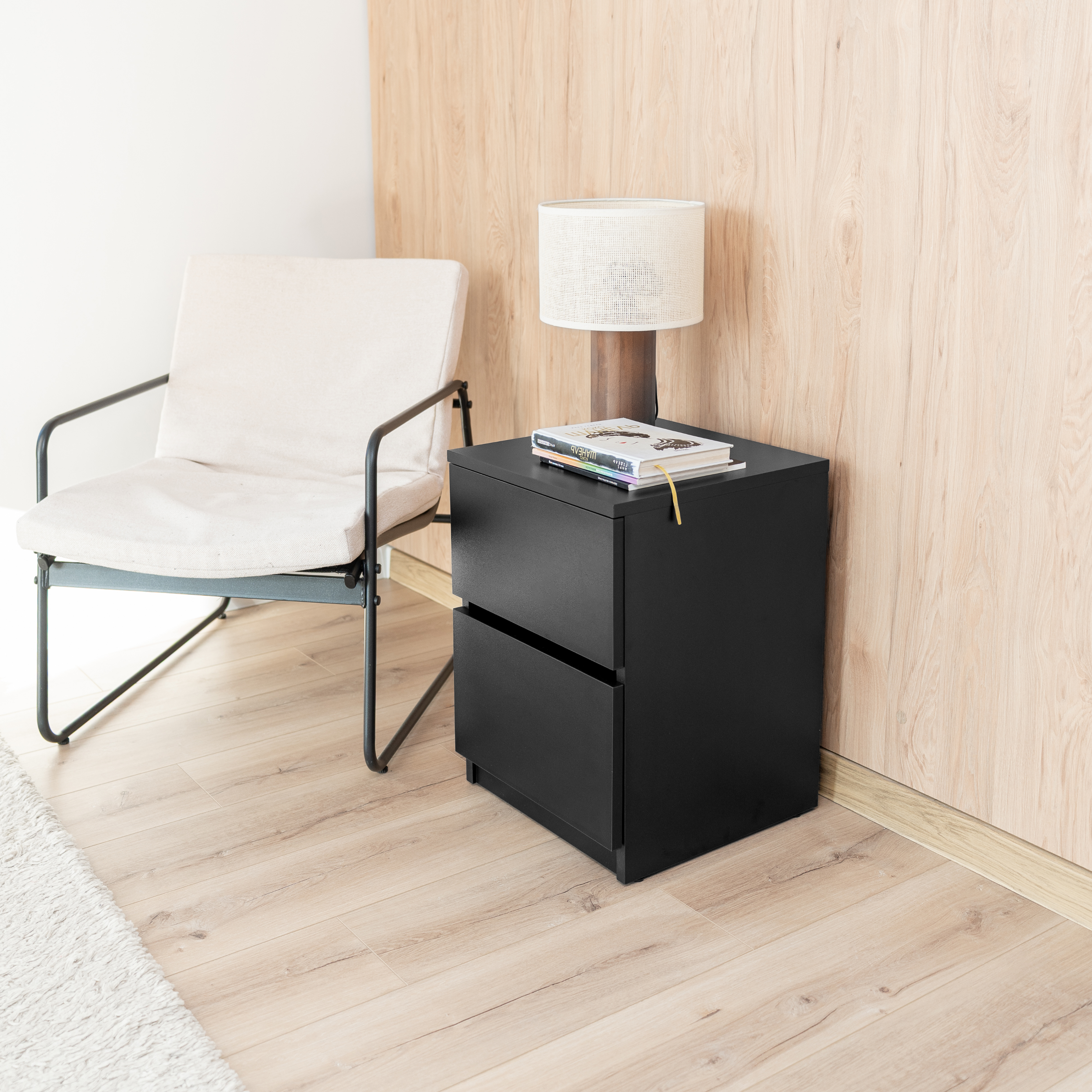 Bedside table with Two Hidden Drawers B30