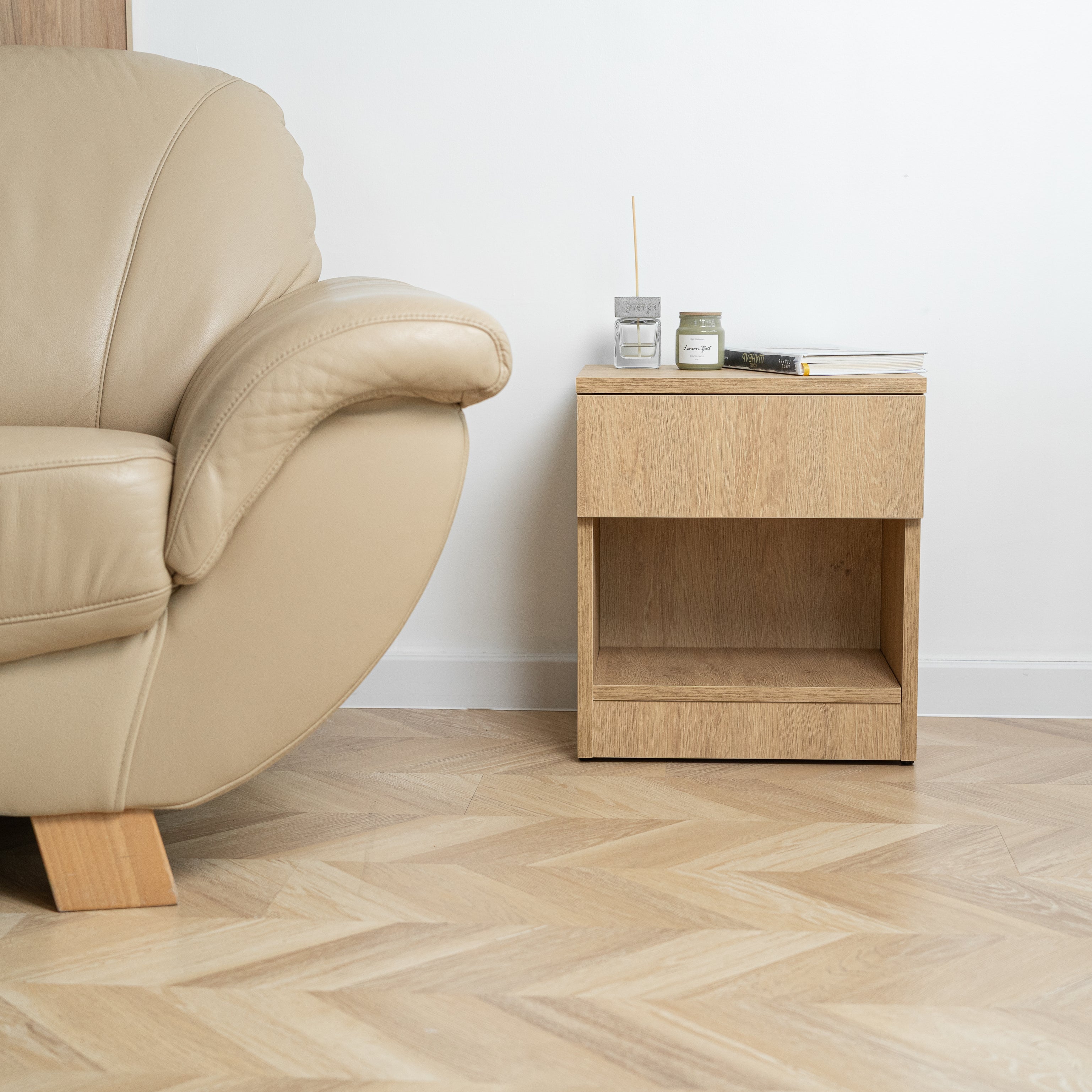 Modern Nightstand with Locked Hidden Storage B22