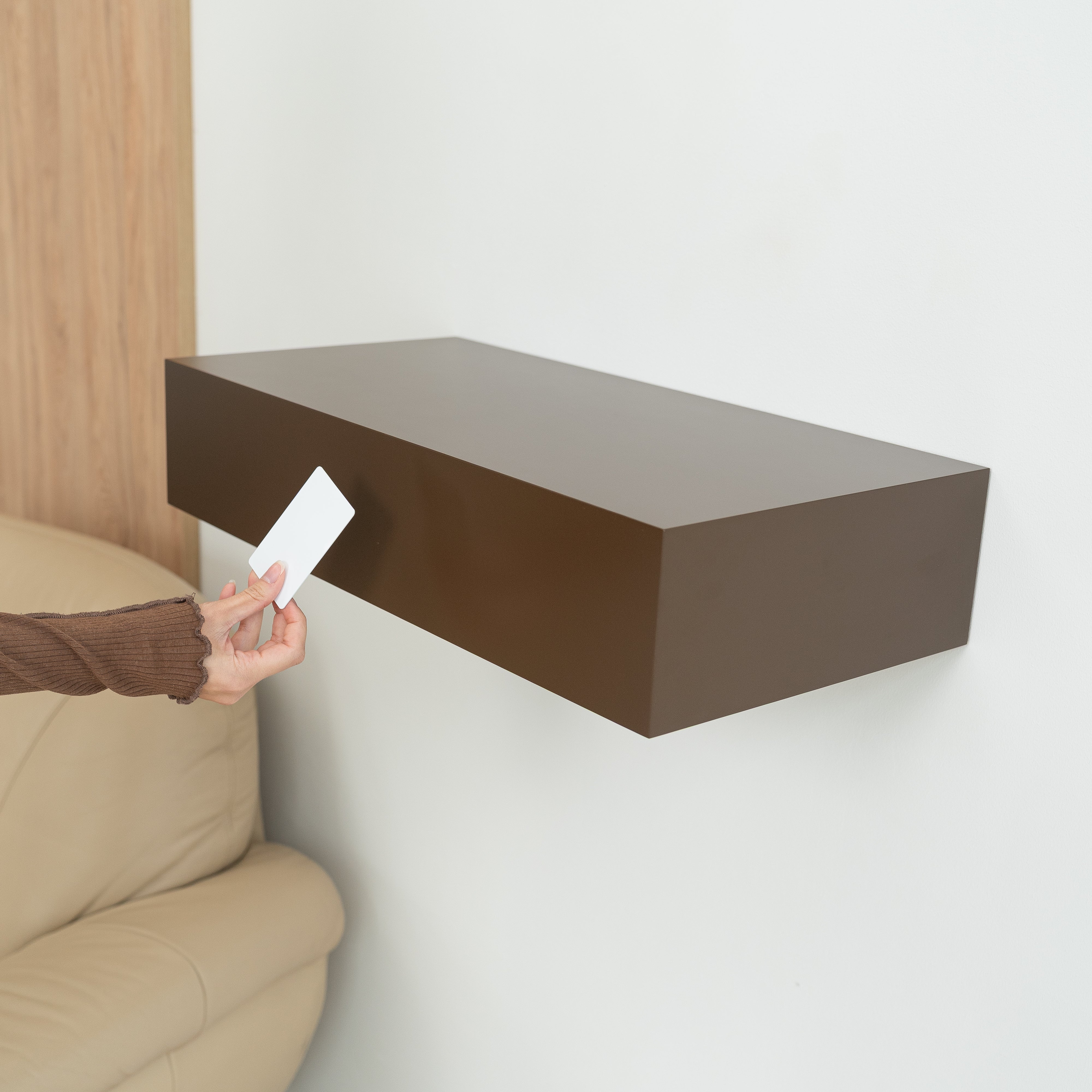 Floating Wall Shelf with Secret Safe