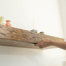 Wood Veneer Floating Shelf with Hidden Storage