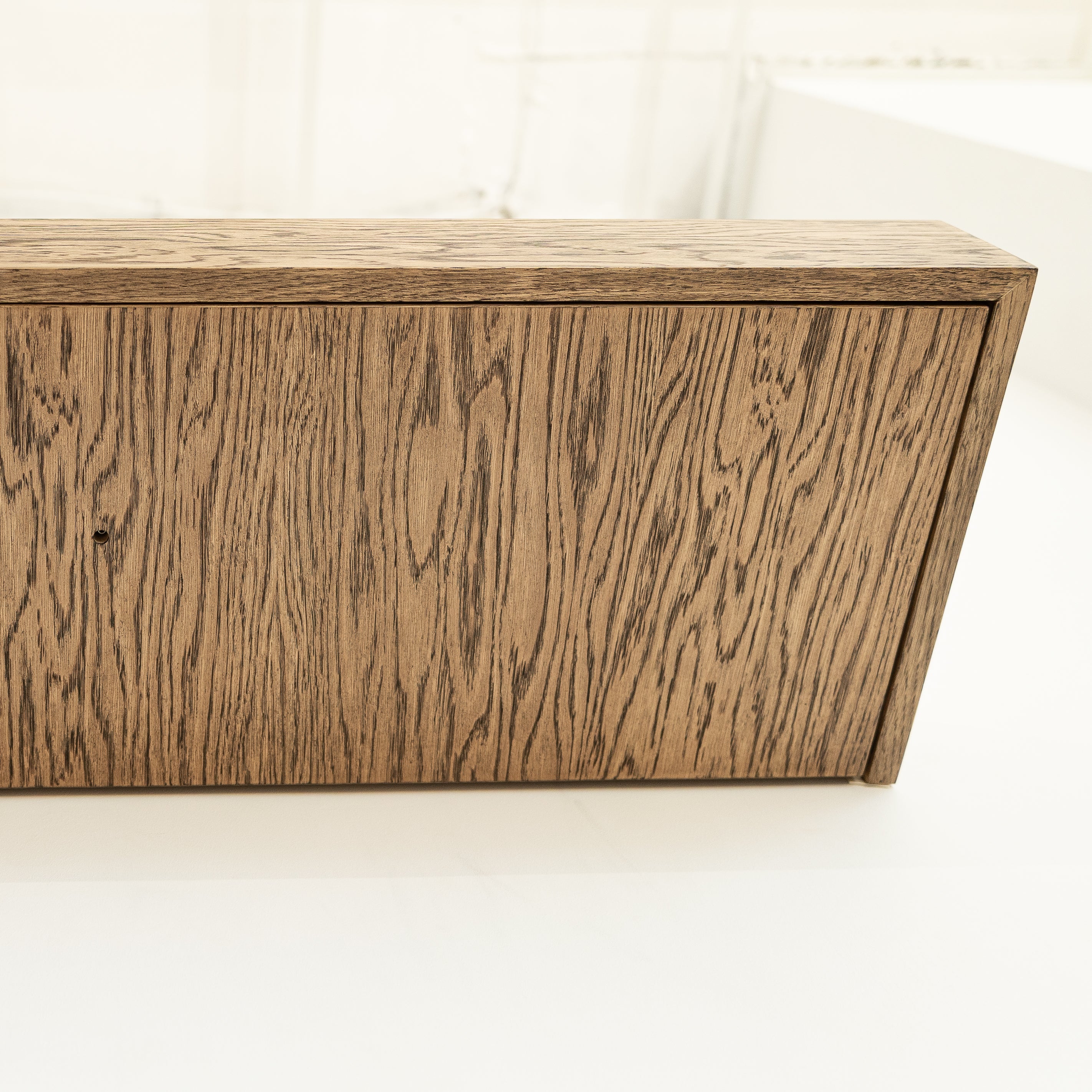 Wood Veneer Floating Shelf with Hidden Storage